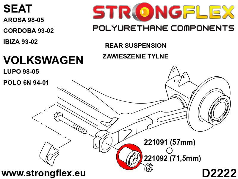 Bakre Ram Bussning 71,5mm SPORT