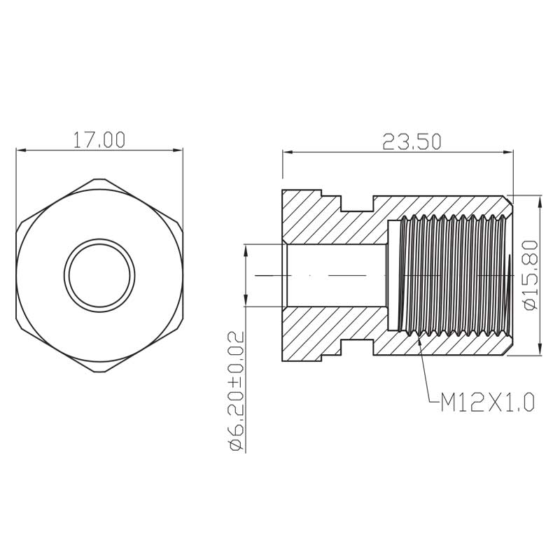 Presskoppling hona M12x1 (svivel)