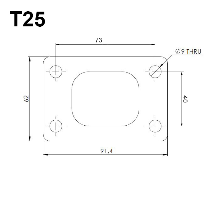 T25 turbofläns rostfritt