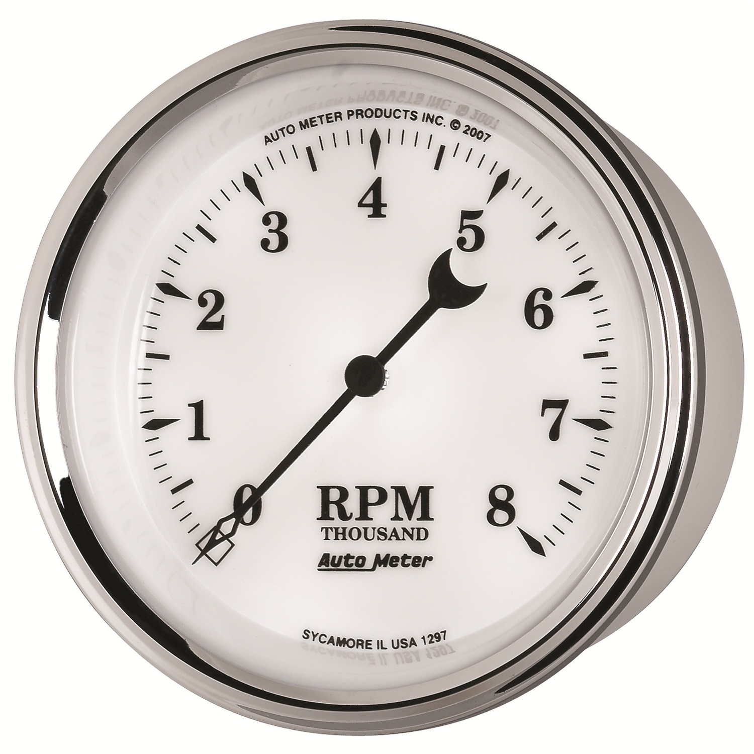 3-3/8" Varvräknare, 0-8,000 RPM, OLD-TYME WHITE II