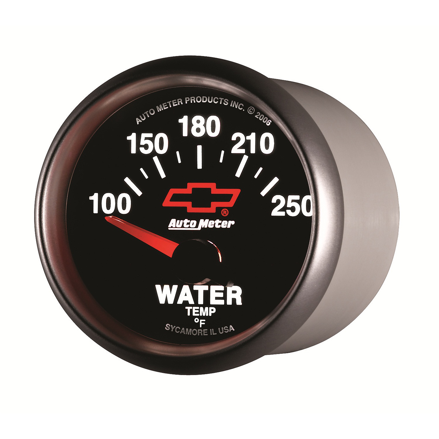 2-1/16" Vattentemperatur, 100-250 °F, CHEVY RED BOWTIE, BLACK