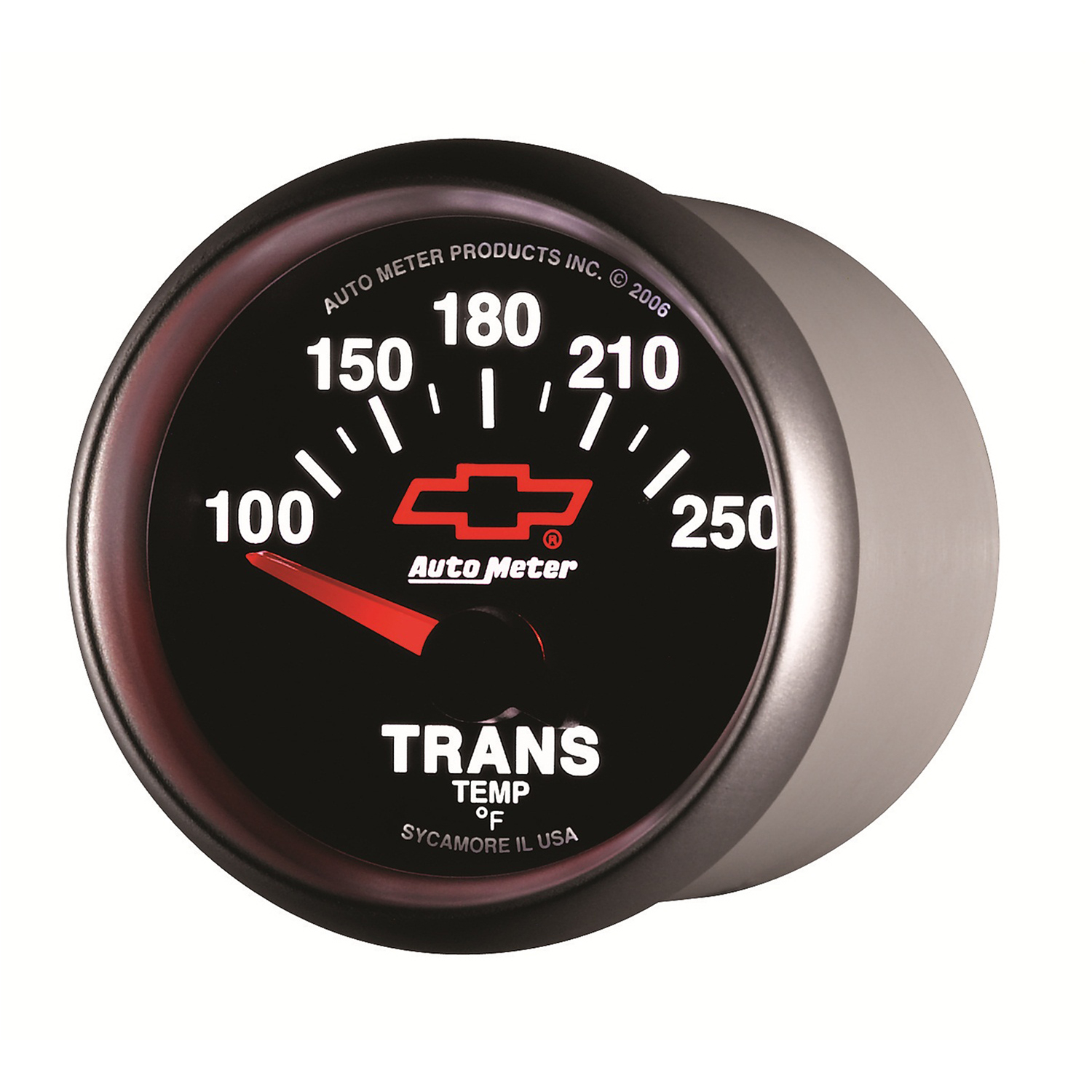 2-1/16" Transmissions temperatur, 100-250 °F, CHEVY RED BOWTIE, BLACK