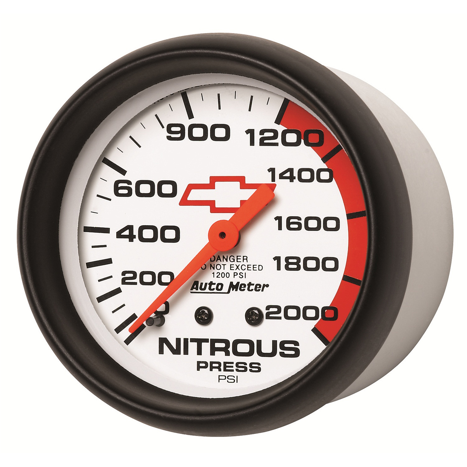 2-5/8" Nitro Tryck, 0-2000 PSI, CHEVY RED BOWTIE, WHITE