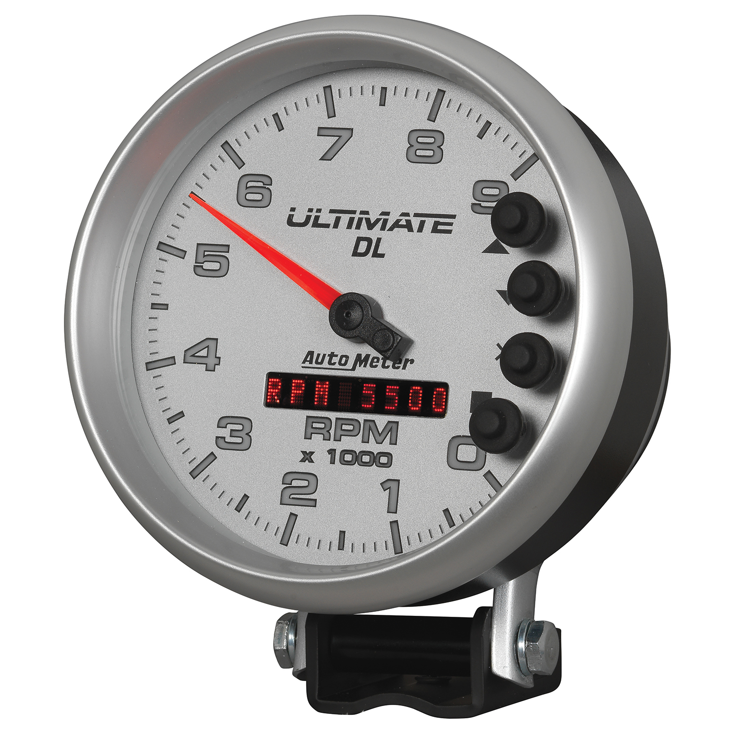 5" Varvräknare, 0-9000 RPM, PEDESTAL, ULTIMATE DL PLAYBACK, SILVER