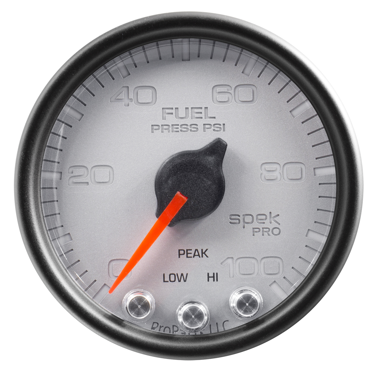 2-1/16" Bränsletryck, 0-100 PSI, SPEK-PRO, Silver/Svart