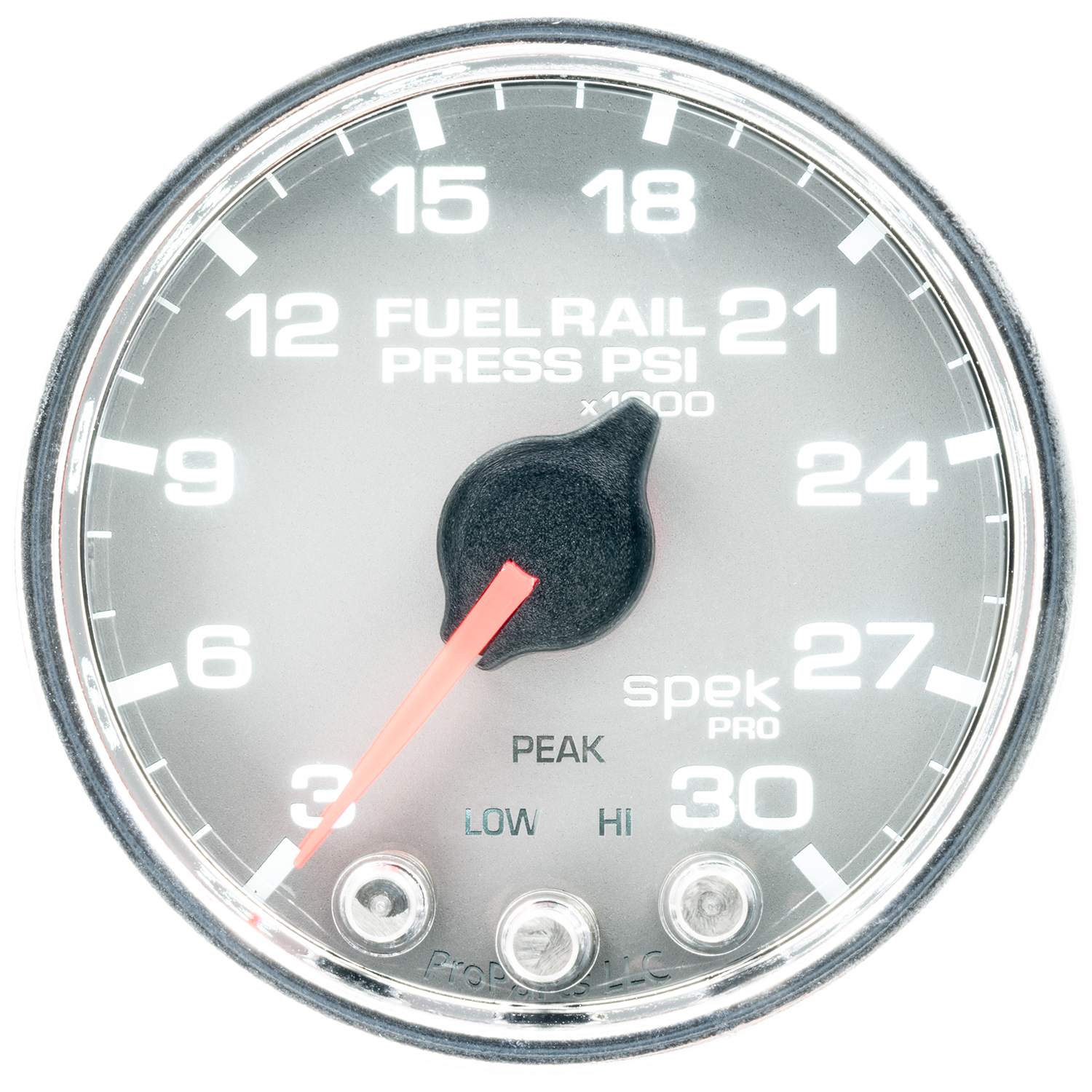 2-1/16" Fuel-Rail Tryck 3-30K PSI, SPEK-PRO, Silver/Krom