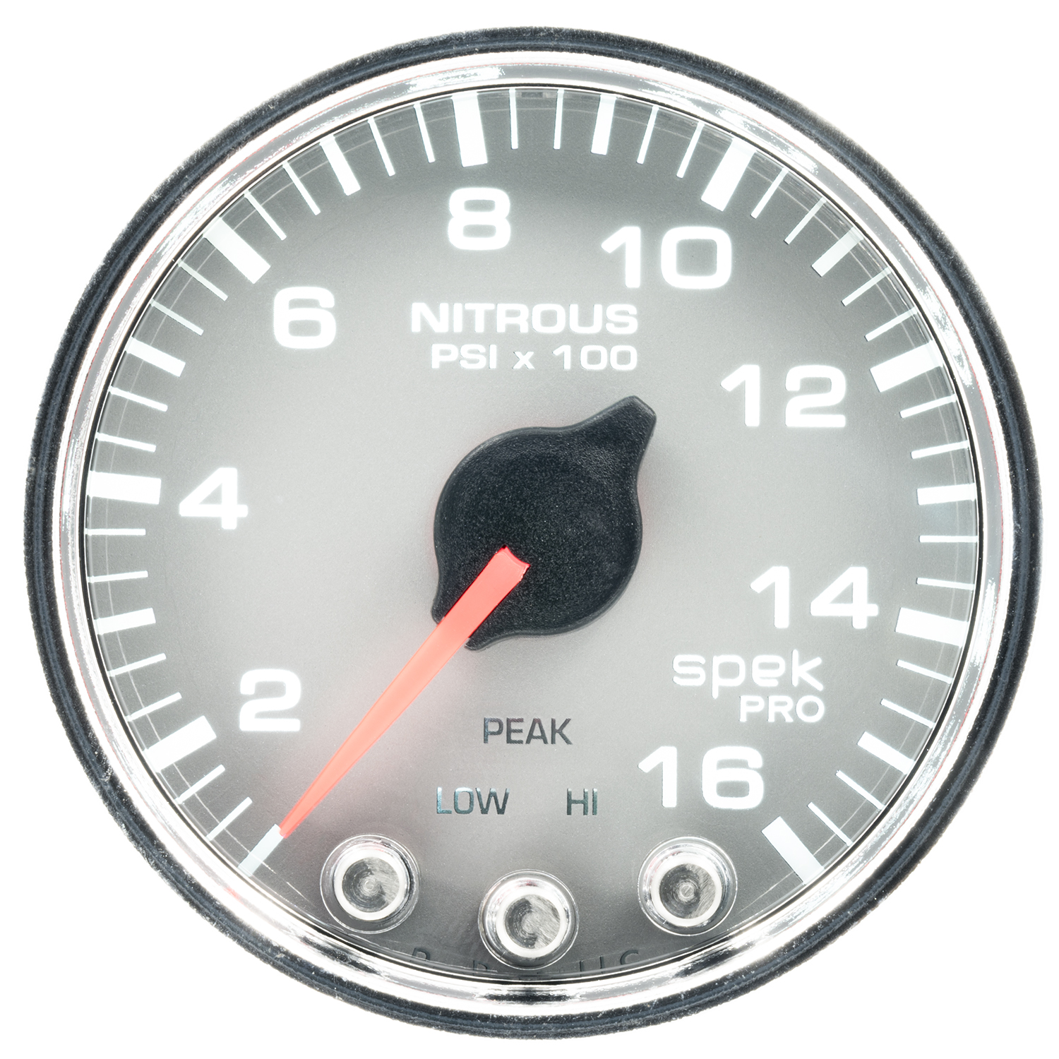 2-1/16" Nitro Tryck, 0-1600 PSI, SPEK-PRO, Silver/Krom
