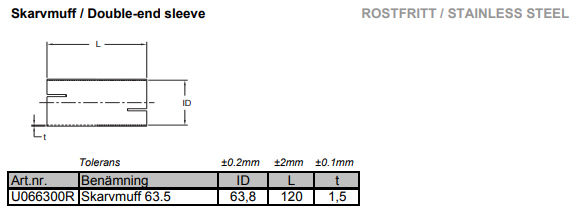 2,5" skarvmuff avgasrör