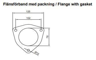 3" flänsförband svetsfläns avgasrör