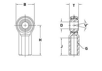 Länkhuvud hona 3/4" -16