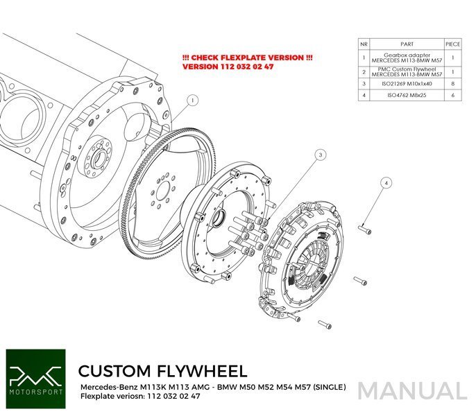 PMC Svänghjul Mercedes-Benz M112 M113 M113K 240MM