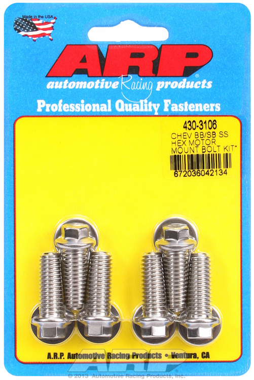 Chevy hex motor mount bolt kit with energy suspension mounts