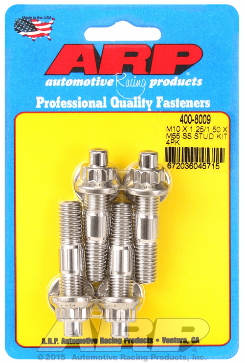 ARP M10 X 1.25/1.50 X 55mm broached stud kit 4pcs