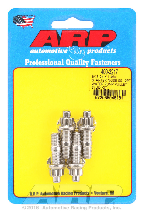 ARP 5/16-24x1.450 starter nose SS 12pt WP pulley stud kit