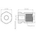 Presskoppling hona M12x1 (svivel)