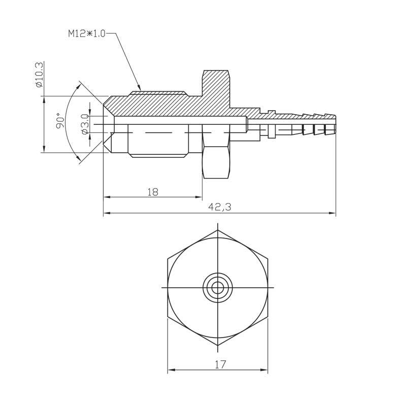 Presskoppling hane M12x1 (ej svivel)