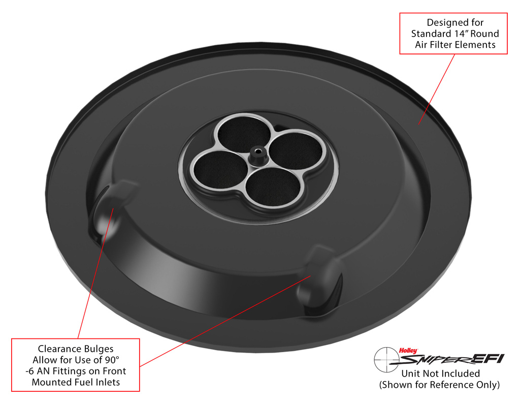 Holley 14" Luftfilter Kit till Sniper (3")