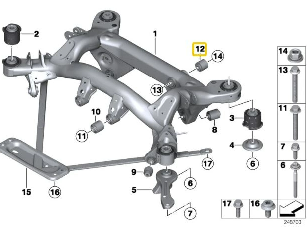 IRP Differentialbussning Aluminium BMW E8X, E9X M1, M3