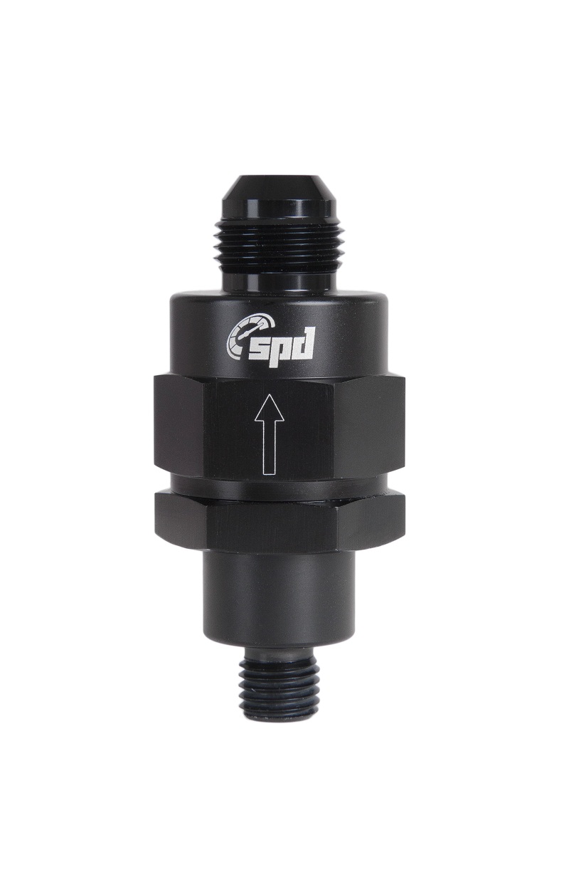 SPD V2 backventil fullflödes M12x1.5 - AN8 svart