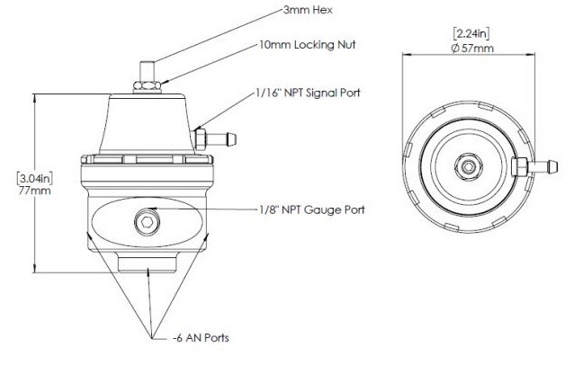 Turbosmart Bränsletrycksregulator AN6 Lila