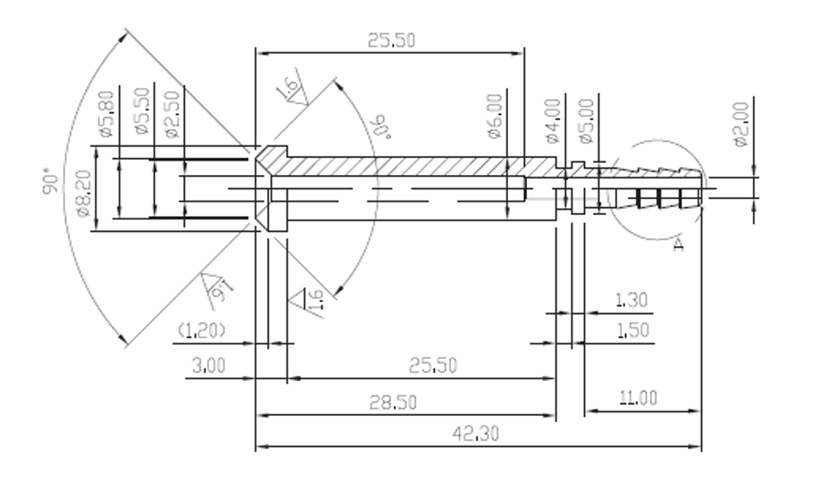 Stolpe 42,3mm lång (dubbelkonad)