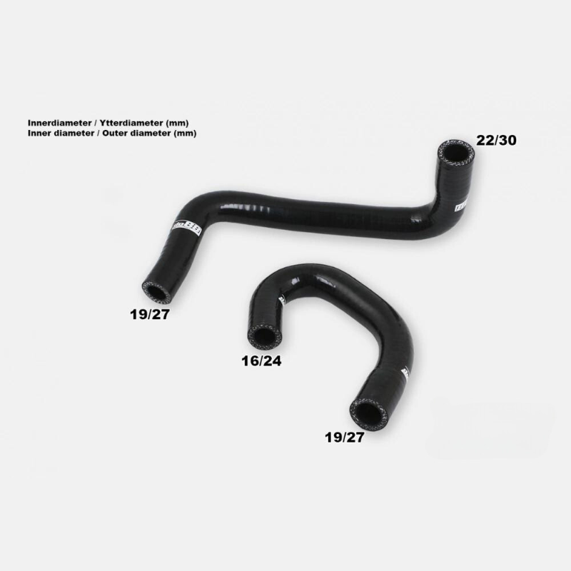Volvo 240 740 760 780 84-89 Tomgångsmotorslangar Svart