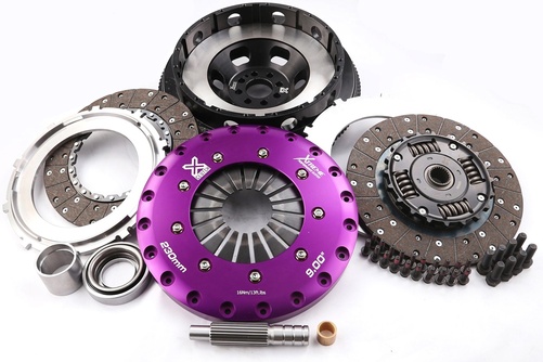 Xtreme Performance - 230mm Fjädrad hub Organisk Tvåskivig Kopplingskit Med Svänghjul 1000Nm