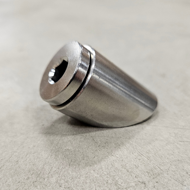 Välvd Lambdamutter M18x1,5 Rostfri (45°)