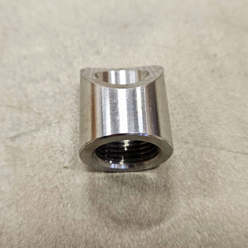 Välvd Lambdamutter M18x1,5 Rostfri (45°)