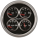 5" Quad Mätare, 100 PSI/100-250 °F/8-18V/0-90 Ω, DESIGNER BLACK II