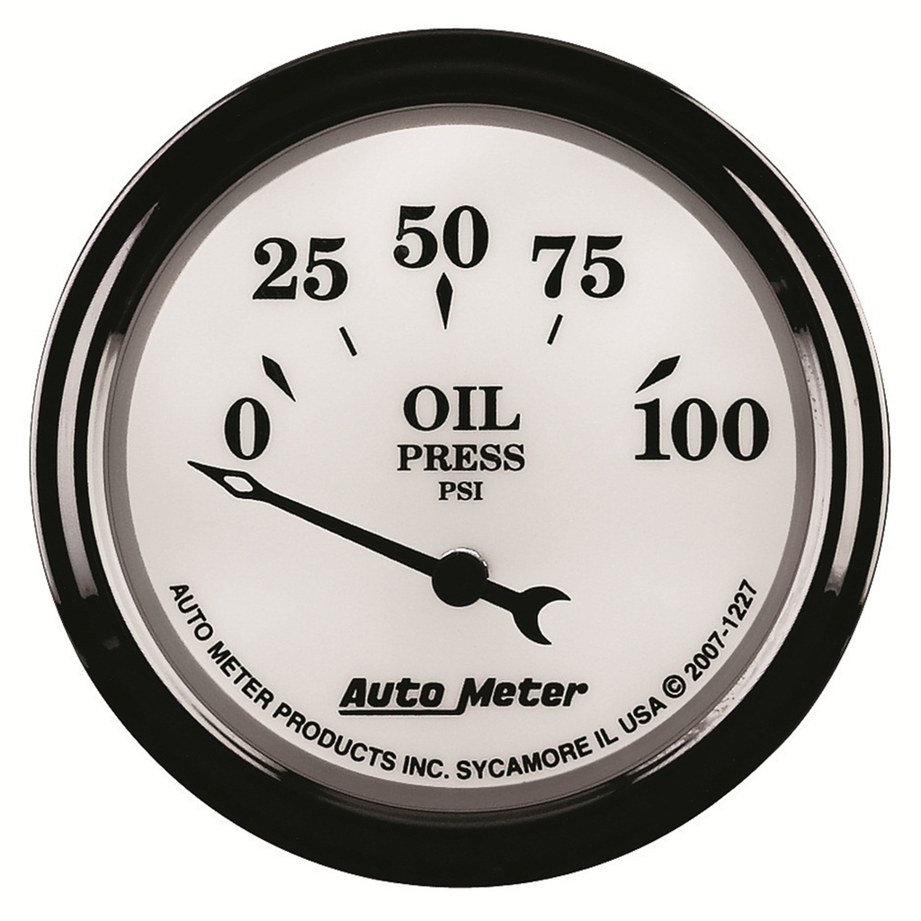 2-1/16" Oljetryck, 0-100 PSI, OLD-TYME WHITE II