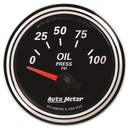 2-1/16" Oljetryck, 0-100 PSI, DESIGNER BLACK II