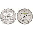 2 PC. Mätar-KIT, 5" QUAD & Hastighetsmätare,, 240-33 Ω, OLD TYME WHITE II