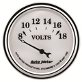2-1/16" Voltmätare, 8-18V, OLD-TYME WHITE II