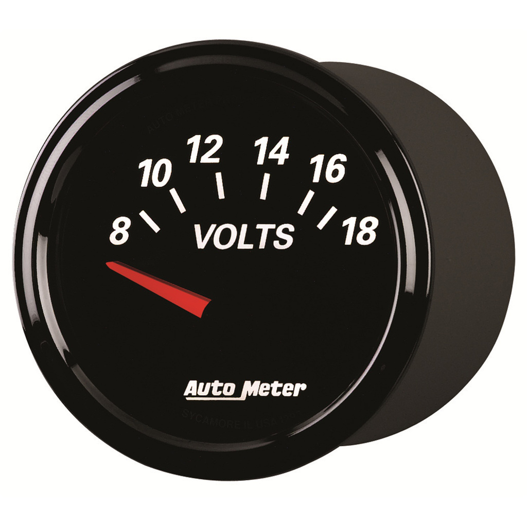 2-1/16" Voltmätare, 8-18V, DESIGNER BLACK II