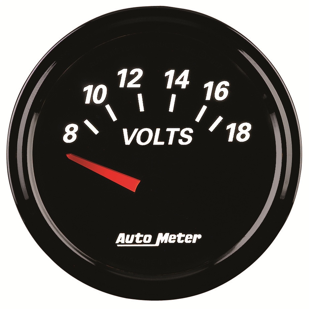 2-1/16" Voltmätare, 8-18V, DESIGNER BLACK II