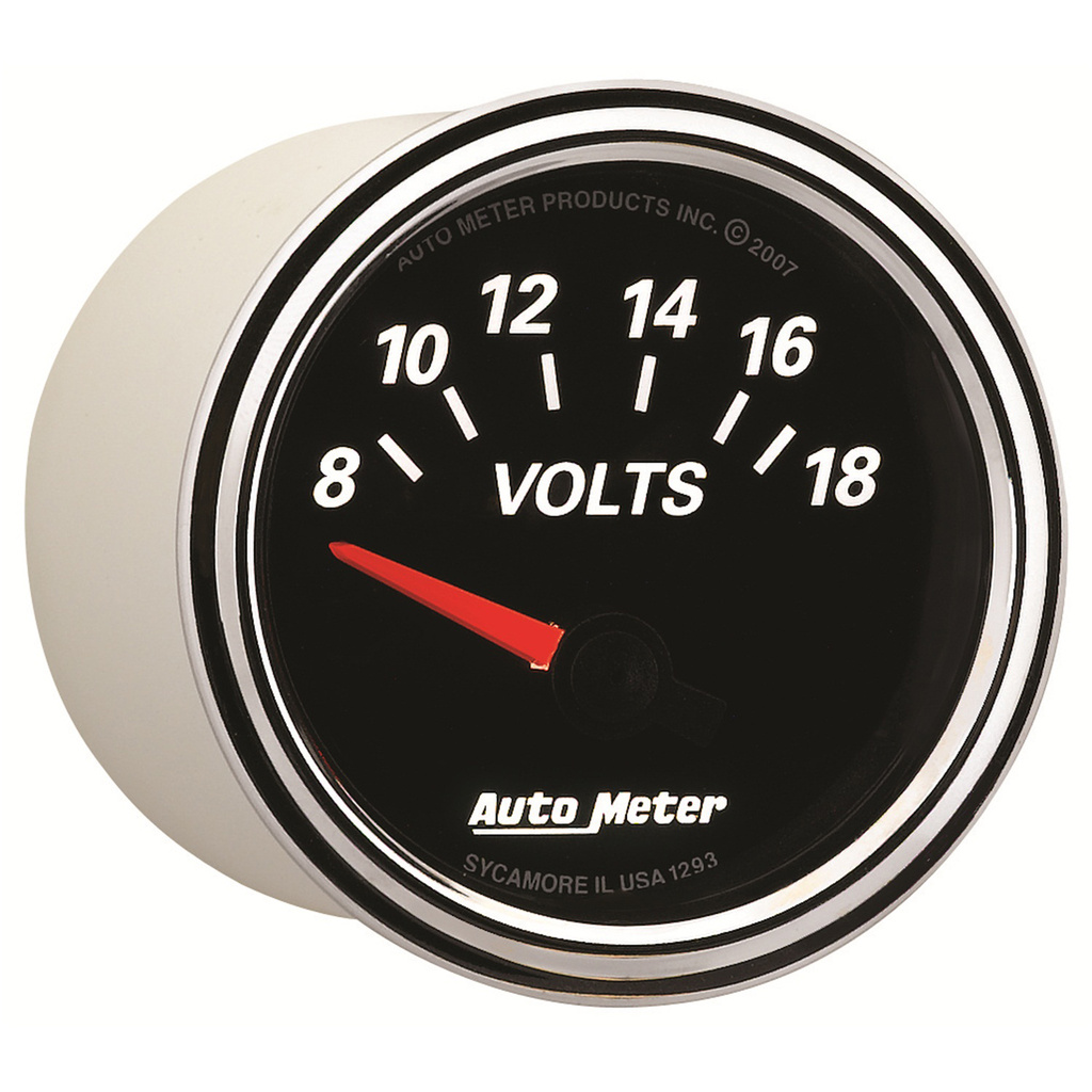 2-1/16" Voltmätare, 8-18V, DESIGNER BLACK II