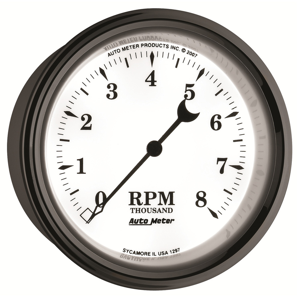 3-3/8" Varvräknare, 0-8,000 RPM, OLD-TYME WHITE II
