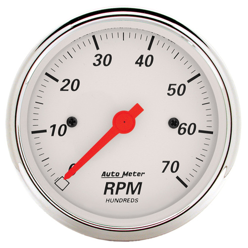 3-1/8" Varvräknare, 0-7,000 RPM, ARCTIC WHITE