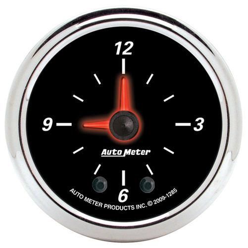 2-1/16" Klocka, 12-Timmar DESIGNER BLACK II