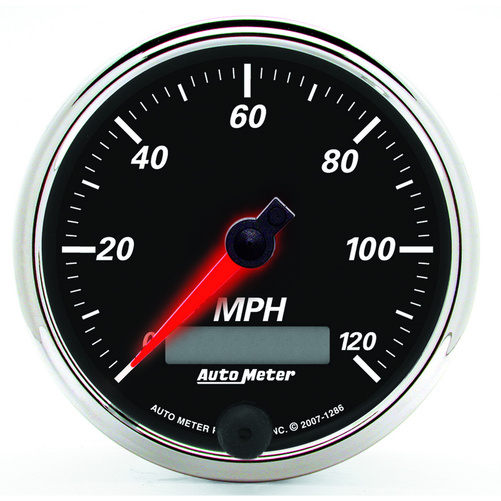 3-3/8" Hastighetsmätare,, 0-120 MPH, DESIGNER BLACK II