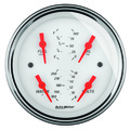 3-3/8" Quad Mätare, 100 PSI/100-250 °F/8-18V/0-90 Ω, ARCTIC WHITE