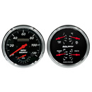 2 PC. Mätar-KIT, 5" QUAD & Varvräknare/SPEEDO, 240-33 Ω, DESIGNER BLACK