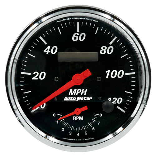 5" Varvmätare/Hastighetsmätare, COMBO, 8K RPM/120 MPH, DESIGNER BLACK