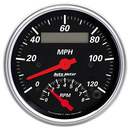 3-3/8" Varvmätare/Hastighetsmätare, COMBO, 8K RPM/120 MPH, DESIGNER BLACK