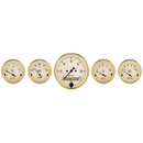 5 PC. Mätar-KIT, 3-1/8" & 2-1/16", ELEC. Hastighetsmätare,, GOLDEN OLDIES