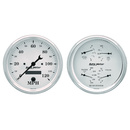 2 PC. Mätar-KIT, 5" QUAD & Hastighetsmätare,, 240-33 Ω, OLD TYME WHITE