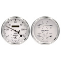 2 PC. Mätar-KIT, 5" QUAD & Varvräknare/SPEEDO, 240-33 Ω, OLD TYME WHITE