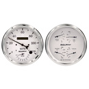 2 PC. Mätar-KIT, 5" QUAD & Varvräknare/SPEEDO, 240-33 Ω, OLD TYME WHITE