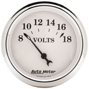 2-1/16" Voltmätare, 8-18V, OLD-TYME WHITE